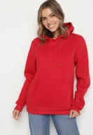 Bluzy męskie - Czerwona Bluza z Kapturem i Kangurkową Kieszenią Envila - miniaturka - grafika 1