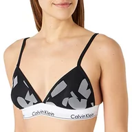 Biustonosze - Calvin Klein Damski biustonosz z podszewką z trójkątny, Zapamiętywane serca nadruk_czarny, XL - miniaturka - grafika 1