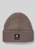 Czapki męskie - Czapka beanie z naszywką z logo - miniaturka - grafika 1