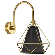Lampy ścienne - Sanico Hira 318541 kinkiet lampa ścienna 1x20W E27 czarny/złoty - miniaturka - grafika 1