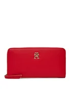Portfele - Tommy Hilfiger Duży Portfel Damski Th Logotape Lrg Za AW0AW17266 Czerwony - miniaturka - grafika 1