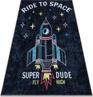Dywany dla dzieci - Dywan do prania JUNIOR 52069.801 Kosmos, rakieta dla dzieci, antypoślizgowy - czarny wielokolorowy 140x190 cm - miniaturka - grafika 1
