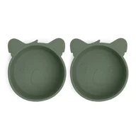 Miseczki i talerzyki dla dzieci - Nuuroo silikonowe miseczki głębokie 2 szt KOALA Dusty Green - miniaturka - grafika 1