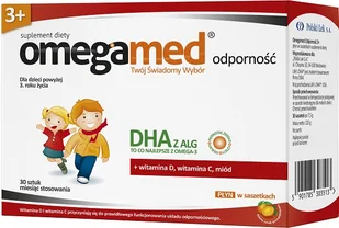 Polski Lek OMEGAMED Odporność 3+ płyn 30 saszetki Data ważności 12.2020r. 3347861 - Witaminy i minerały - miniaturka - grafika 1