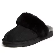 Kapcie damskie - Dearfoams Damskie kapcie Fireside Sydney sztuczne Shearling Scuff, - Czarny - 42 EU - miniaturka - grafika 1
