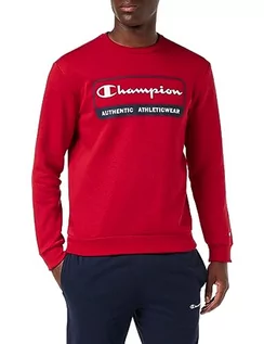 Bluzy męskie - Champion Legacy Graphic Shop Authentic-Powerblend Fleece Crewneck Bluza Męska, Rosso Scuro, M - grafika 1