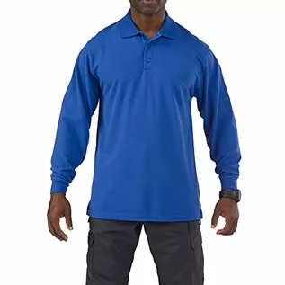 Koszulki męskie - 5.11 Taktyczna profesjonalna męska koszulka polo z długim rękawem, męska, polo profesjonalna, akademicka niebieska, S - grafika 1