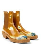 Botki damskie - Camper Skórzane botki w kolorze jasnobrązowo-żółto-błękitnym - miniaturka - grafika 1