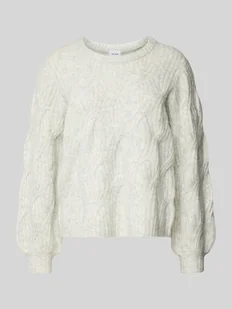 Sweter z dzianiny ze ściegiem warkoczowym model ‘ELLA’ - Swetry damskie - miniaturka - grafika 1