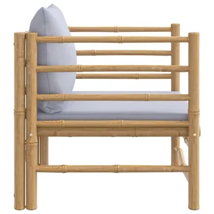 Sofa ogrodowa z jasnoszarymi poduszkami, bambusowa Lumarko! - Sofy ogrodowe - miniaturka - grafika 5