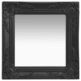 vidaXL Lustro ścienne w stylu barokowym, 40x40 cm, czarne - Lustra - miniaturka - grafika 1