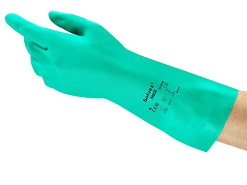 Ansell AlphaTec 37-676,Nitrylowe Rękawice Robocze,Odporne Na Chemikalia,Przetwórstwo Spożywcze,Rękawice Przemysłowe,Mechaniczne,Rękawice do sprzątania,Damskie I Męskie,Zielone,M (12 Par)