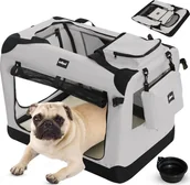 Transportery dla kotów - Leopet Skrzynia transportowa dla psa, S szara - miniaturka - grafika 1