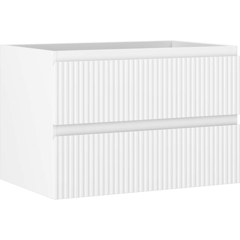 Mexen Rivel szafka łazienkowa podumywalkowa 70 cm, 2 szuflady, ryflowana , biała mat - 91A20-07047-2-BFF01