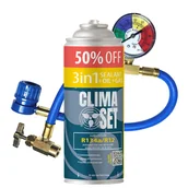 Serwis klimatyzacji - Gaz do klimatyzacji ClimaSet 3w1 R134a 626 g, z przewodem z manometrem - miniaturka - grafika 1