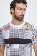 Koszulki męskie - Puma t-shirt bawełniany PUMA X Ferrari męski kolor biały wzorzysty - miniaturka - grafika 1