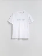 Koszulki męskie - Reserved - T-shirt comfort z nadrukiem - złamana biel - miniaturka - grafika 1