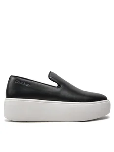 Calvin Klein Sneakersy FLATFORM CUPSOLE SLIP ON LTH HW0HW01893 Czarny - Slip on damskie - miniaturka - grafika 1