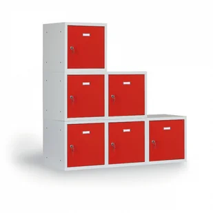 Alfa 3 Pojedyńcze schowki 400x400x400 mm, korpus szary, drzwi szare 126341 - Szafy i regały magazynowe - miniaturka - grafika 2