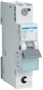 Wyłącznik nadprądowy HAGER MCB 1P B 16A QuickConnect MBS116 - Bezpieczniki elektryczne - miniaturka - grafika 1