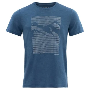 DEVOLD Havtaka Merino 150 Tee Man blue melange S - Bielizna sportowa męska - miniaturka - grafika 1
