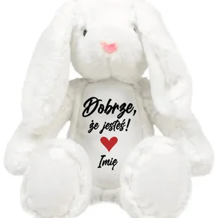 KRÓLIK Miś Pluszak Prezent Dla Dziewczyny Walentynki DOBRZE ŻE JESTEŚ IMIĘ - Maskotki i pluszaki - miniaturka - grafika 1