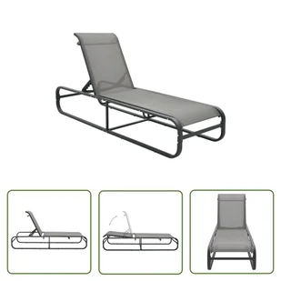 The Living Store Leżak - aluminium i tworzywo textilene - Leżak - Leżaki ogrodowe - miniaturka - grafika 1