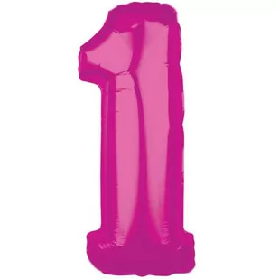 Amscan Balon foliowy cyfra 1, 26", różowy 36616 - Balony i akcesoria - miniaturka - grafika 1