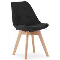 Krzesła - Czarne tapicerowane krzesło w stylu skandynawskim - Neflax 4X - miniaturka - grafika 1