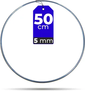 Obręcz metalowa GRUBA SREBRNA 50 cm 5 mm makrama - Wyposażenie pokoiku dziecięcego - miniaturka - grafika 1