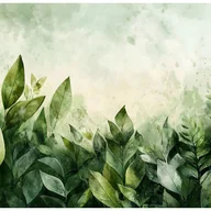 Fototapety - Fototapeta Liście Zielony Dżungla Natura Beton 350x250 cm Tapeta Do Sypialni Salonu Kuchni Na Flizelinie - miniaturka - grafika 1