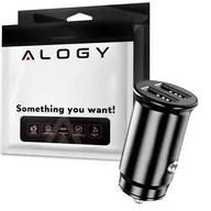 Ładowarki do telefonów - Mini Ładowarka samochodowa Alogy do auta 2x USB-A 3.1A Czarna - miniaturka - grafika 1