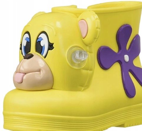 MINI MELISSA ŻÓŁTE KALOSZE DZIECIĘCE MIŚ ZA KOSTKĘ Z ELEMENTAMI 23/24 TLA
