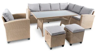 DiVolio Zestaw mebli ogrodowych Rossano Beżowy/Jasnoszary 54829 - Meble ogrodowe - miniaturka - grafika 2