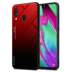 Pokrowiec Do Samsung Galaxy A40 Etui w CZERWONO - CZARNY TPU Obudowa Case Cover Plecki Ochronny Cadorabo - Etui i futerały do telefonów - miniaturka - grafika 1