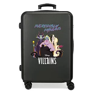 Disney Villains Incredibly Fabulous Średnia walizka Czarny 46x65x23 cms Sztywne zapięcie z boku 56L 3kg 4 koła Podwójne, czarny, Talla única, średnia walizka - Walizki - miniaturka - grafika 1