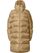 Kurtki damskie - Haglöfs Płaszcz pikowany "Long Mimic III" w kolorze karmelowym - miniaturka - grafika 1