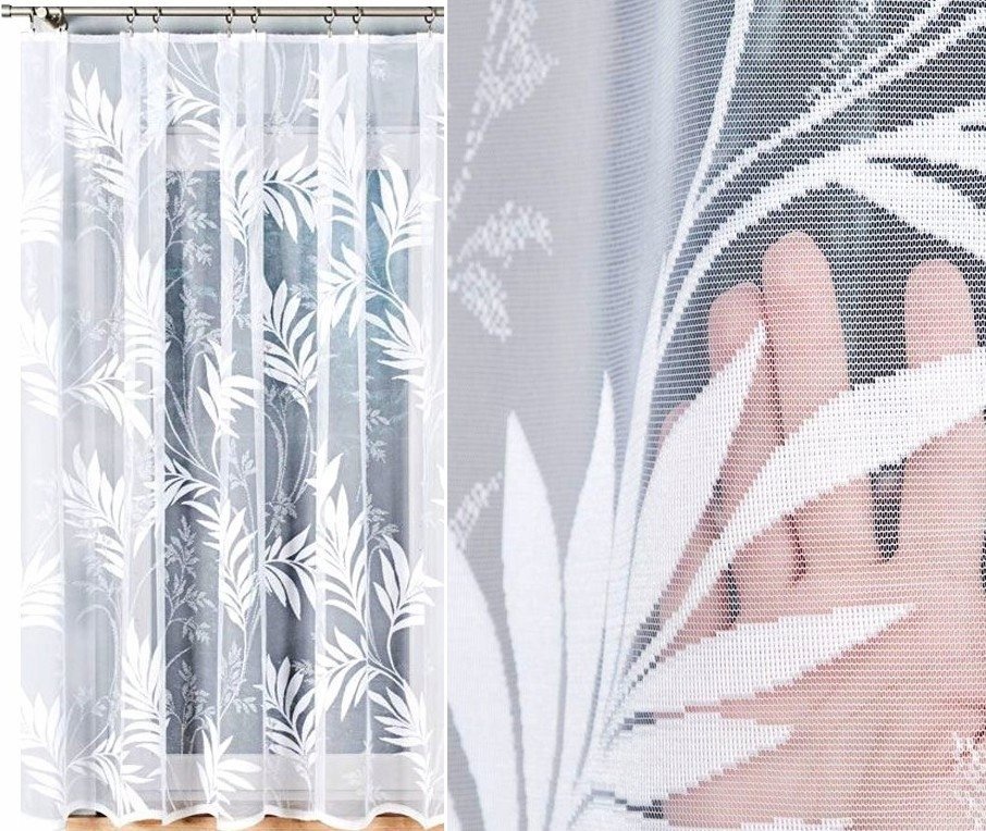 Firana żakardowa KAJA wzór 018920 300x160m prosta (gotowa) z obszyciem