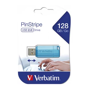 Verbatim USB flash disk, USB 2.0, 128GB, Store,N,Go PinStripe, niebieski, 49461, do archiwizacji danych - Pendrive - miniaturka - grafika 4