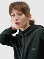 Bluzy damskie - Polar regular z kapturem damski 4F 4FWMM00TFLEF315-20S Czarny - miniaturka - grafika 1