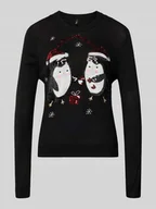Swetry damskie - Sweter świąteczny o kroju regular fit z cekinowym motywem model ‘XMAS SHINE’ - miniaturka - grafika 1