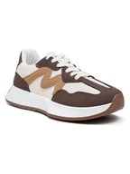 Trampki damskie - Foreverfolie Sneakersy w kolorze brązowo-jasnobrązowo-kremowym - miniaturka - grafika 1