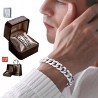 Bransolety męskie - Bransoleta Męska Srebrna ELEGANCKA Pancerka SREBRO 925 Prezent dla Chłopaka - miniaturka - grafika 1