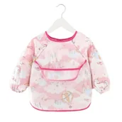 Śliniaki i fartuszki - Śliniak Do Blw, Fartuszek Do Jedzenia Z Rękawami I Miseczką Premium Zamek - miniaturka - grafika 1