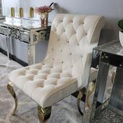 Krzesła - Krzesło glamour Hamilton Gold White - nowoczesne krzesło pikowane kryształkami - miniaturka - grafika 1