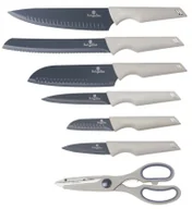Noże - Biały elegancki zestaw 6 noży i nożyczek H1-P12 - miniaturka - grafika 1