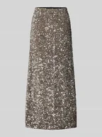 Spódnice - Spódnica midi rozkloszowana z cekinowym obszyciem model ‘SILVER SEQ’ - miniaturka - grafika 1