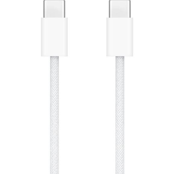 Pleciony kabel USB-C do ładowania / przesyłu danych 60W do iPhone/iPad/Mac, 1 m, biały