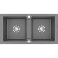 Zlewozmywaki - Mexen Mario zlewozmywak granitowy 2-komorowy 820 x 436 mm, szary - 6504822000-71 - miniaturka - grafika 1
