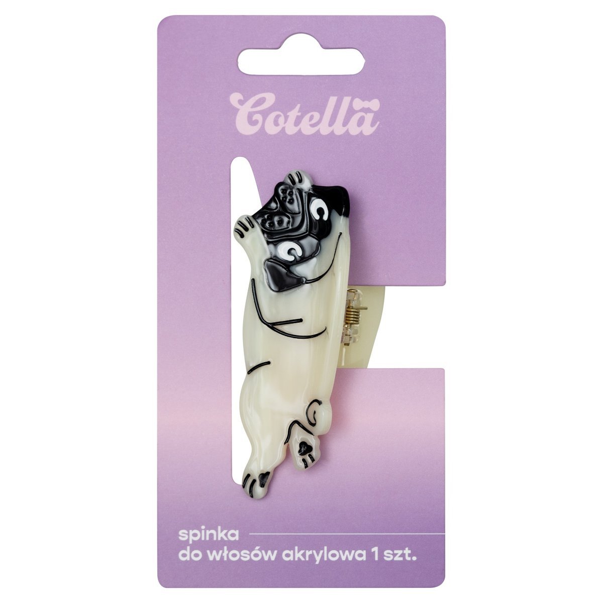 Spinka do włosów, Cotella, Happy Pug – 1 szt.
